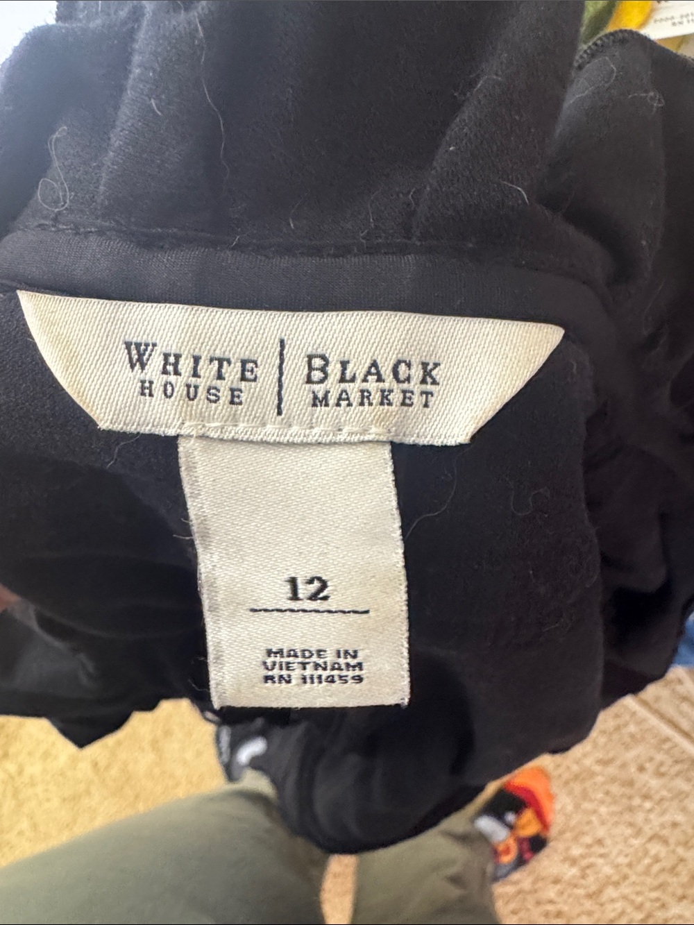 White House Black Market Stylish black Military Ruffle Front Jacket Size 12 - Picture 6 of 9